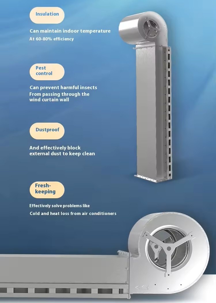 Energy saving air curtain prevent warm air entry