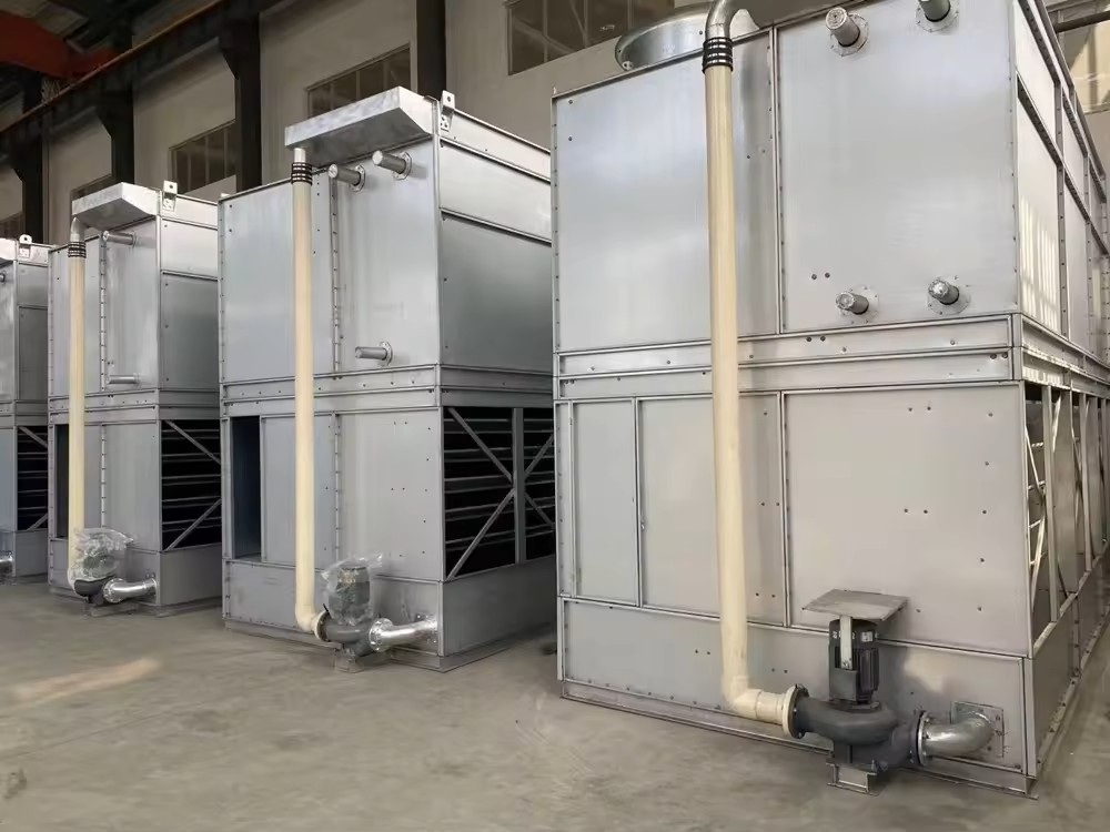 evaporative condenser for ice plant